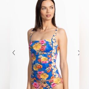 JOHNNY WAS PAULINE RUCHED TANKINI- NEW